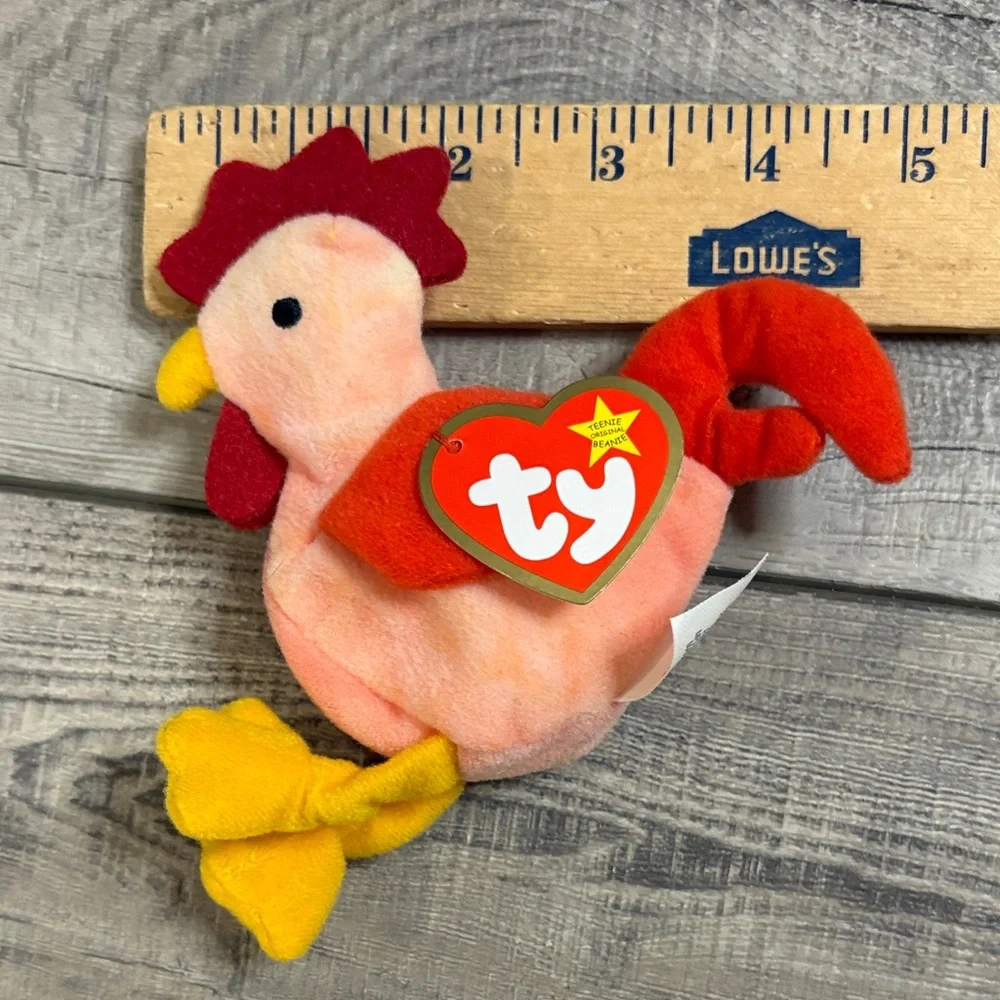 Ty 1993 Vintage Teenie Beanie Babies Strut The Rooster NWT